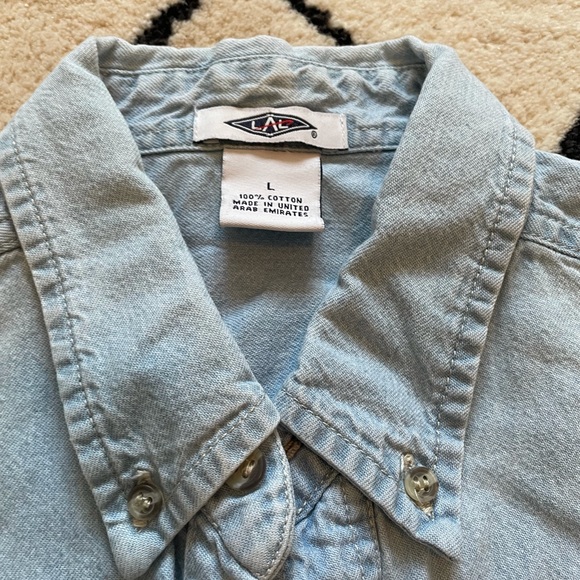 Men's Red Tail America's Flying Tribute To The Tuskegee Airmen Denim Button Down - Picture 6 of 8